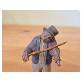 Vintage Man Playing Violin theme Hand Carved Wood Figurine by Anri (Italy)