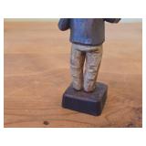 Vintage Man Playing Violin theme Hand Carved Wood Figurine by Anri (Italy)