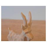 Scandinavian Hand Carved Wood Goat Figurine