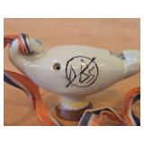 Vintage Sandnesquak Clay Bird Whistle (1958) (Sandes Norway)