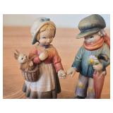 Lot of (2) Vintage Hand Carved Handpainted Wood Carvings by Anri (Italy) / Artist Juan Ferrandiz