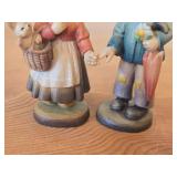 Lot of (2) Vintage Hand Carved Handpainted Wood Carvings by Anri (Italy) / Artist Juan Ferrandiz