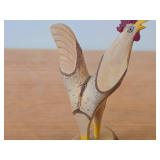 Lot of (3) Vintage Folk Art theme Hand Carved Wooden Figurines - Rooster, Owl, Young Camel