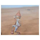 Lot of (4) Vintage Hand Carved Hand Painted Wood Figurines by Anri - Shepherd with Lamb, Hansel and Gretal, Gnome