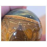 Russian Fedoskino theme Handpainted Lacquer Egg Figurine with Stand