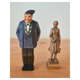 Lot of (2) Hand Carved Handpainted German Wood Figurines