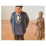 Lot of (2) Hand Carved Handpainted German Wood Figurines