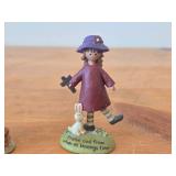 Lot of (2) Vintage Figurines - Porcelain Gnome by Gorham 1980's, Resin Girl and Rabbit by Blossom Bucket (China)