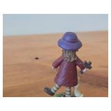 Lot of (2) Vintage Figurines - Porcelain Gnome by Gorham 1980's, Resin Girl and Rabbit by Blossom Bucket (China)