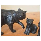 Figurines - (3) Ceramic Black Bears (Mom and cubs), (1) Resin Black Bear