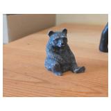 Figurines - (3) Ceramic Black Bears (Mom and cubs), (1) Resin Black Bear
