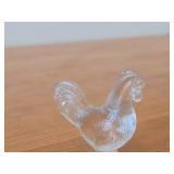 Vintage Kosta Boda Zoo Series Rooster theme Clear Glass Figurine