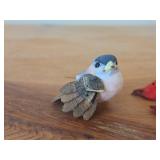 (4) Red Cardinal Figurines 1', (1) Mini Bird Figurine 2' long