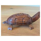Turtle theme Hand Carved Wood (possible Ironwood) Figurine (Jamaica)