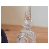 Lot of (2) Vintage Bells - Mageret Cobalt Blue Hand Cut Lead Crystal from West Germany Cold War Era 5-1/2', Cut Crystal from 1970-1980's 8'