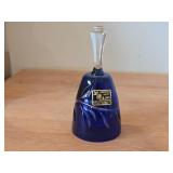 Lot of (2) Vintage Bells - Mageret Cobalt Blue Hand Cut Lead Crystal from West Germany Cold War Era 5-1/2', Cut Crystal from 1970-1980's 8'