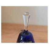 Lot of (2) Vintage Bells - Mageret Cobalt Blue Hand Cut Lead Crystal from West Germany Cold War Era 5-1/2', Cut Crystal from 1970-1980's 8'