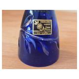 Lot of (2) Vintage Bells - Mageret Cobalt Blue Hand Cut Lead Crystal from West Germany Cold War Era 5-1/2', Cut Crystal from 1970-1980's 8'