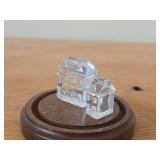 Lot of (2) Retired Swarovksi Crystal City Collection Enclosed in Plastic Dome with Wood Base
