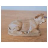 Lot of (2) Hand Carved Nativity Animals - Cow 4' long and Sheep 2' long