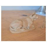 Lot of (2) Hand Carved Nativity Animals - Cow 4' long and Sheep 2' long