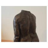 Bronze Sculpture of Nude Woman Seated on a Wood Stump