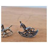 (2) Sterling Silver Figurines 10-grams (total) + (1) 800 Silver Figurine 6.5-grams (total)