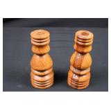 Marble Candlesticks & Turned Wood Pepper Mills - Set of 4 Marble Candlesticks & Turned Wood Pepper Mills - Set of 4