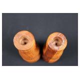Marble Candlesticks & Turned Wood Pepper Mills - Set of 4 Marble Candlesticks & Turned Wood Pepper Mills - Set of 4