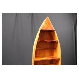 Boat-Shaped Wooden Display Shelf with Interior Shelves Boat-Shaped Wooden Display Shelf with Interior Shelves