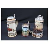 Collectible Tankards with Pewter Lids - Morning Retreat, 10-Point Buck Collector Tankard & 2 German Handcrafted Steins (Lot of 4) Collectible Tankards with Pewter Lids - Morning Retreat, 10-Point Buck Collector Tankard & 2 German Handcrafted Steins (Lot of 4)