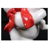 Coca-Cola Polar Bear Cookie Jar with Cub Lid - White Ceramic, Red Scarf Coca-Cola Polar Bear Cookie Jar with Cub Lid - White Ceramic, Red Scarf