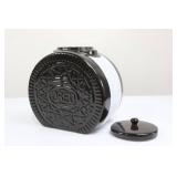 OREO Cookie Jar - Ceramic, Black Gloss with White Band, Embossed Logo OREO Cookie Jar - Ceramic, Black Gloss with White Band, Embossed Logo