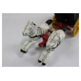 Cast Iron Horse-Drawn Carriage Toy with Driver and Two White Horses Cast Iron Horse-Drawn Carriage Toy with Driver and Two White Horses