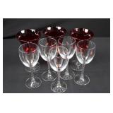 Crystal Wine Glasses - Red Bowls with Twisted Stems Crystal Wine Glasses - Red Bowls with Twisted Stems