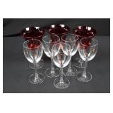 Crystal Wine Glasses - Red Bowls with Twisted Stems Crystal Wine Glasses - Red Bowls with Twisted Stems