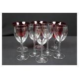 Crystal Wine Glasses - Red Bowls with Twisted Stems Crystal Wine Glasses - Red Bowls with Twisted Stems