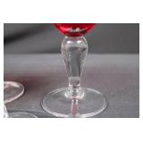 Crystal Wine Glasses - Red Bowls with Twisted Stems Crystal Wine Glasses - Red Bowls with Twisted Stems