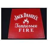Jack Daniel's Tennessee Fire Bar Mat - 9in Square, Red Textured Jack Daniel's Tennessee Fire Bar Mat - 9in Square, Red Textured