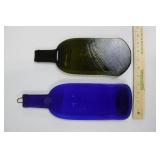 Decorative Glass Bottles - Blue cobalt & Olive Green, Hanging Loop, Made in China Decorative Glass Bottles - Blue cobalt & Olive Green, Hanging Loop, Made in China