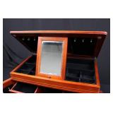 Wood Jewelry Armoire with Mirror - 2 Doors, Velvet Interior, Multiple Drawers Wood Jewelry Armoire with Mirror - 2 Doors, Velvet Interior, Multiple Drawers