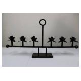 Wrought Iron Rose Candelabra with Ring Top - 6 Rose Candle Holders Wrought Iron Rose Candelabra with Ring Top - 6 Rose Candle Holders