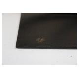 Three-Arm Wrought Iron Candelabra with Amber Glass Shades Three-Arm Wrought Iron Candelabra with Amber Glass Shades