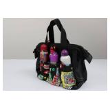 Black Bingo Tote Bag - Front Pockets with Assorted Spray Ink Bottles Black Bingo Tote Bag - Front Pockets with Assorted Spray Ink Bottles