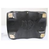 Ceramic Black Decorative Stove with Floral Base and Lid Ceramic Black Decorative Stove with Floral Base and Lid