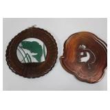 Copper Nested Round Wall Plaques - Animal Silhouettes (Lot of 2) Copper Nested Round Wall Plaques - Animal Silhouettes (Lot of 2)