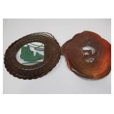 Copper Nested Round Wall Plaques - Animal Silhouettes (Lot of 2) Copper Nested Round Wall Plaques - Animal Silhouettes (Lot of 2)