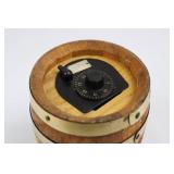 First State Bank of McLaughlin Barrel Coin Bank - Wooden Barrel with Slot First State Bank of McLaughlin Barrel Coin Bank - Wooden Barrel with Slot
