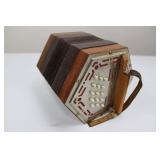 Button Accordion - Vintage Italian-Made, Wood Bellows Button Accordion - Vintage Italian-Made, Wood Bellows