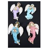 Angel Figurines (Lot of 4) - 4-5 in Pastel Resin Hanging Ornaments Angel Figurines (Lot of 4) - 4-5 in Pastel Resin Hanging Ornaments